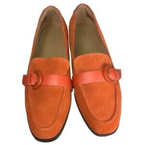 Rockport Orange Suede Twee Buckle Loafers 9.5